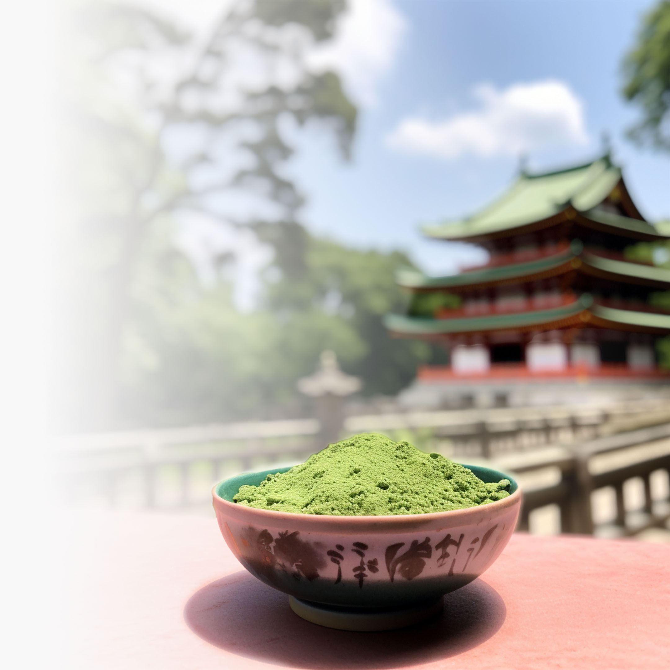 matcha v misce japonsko